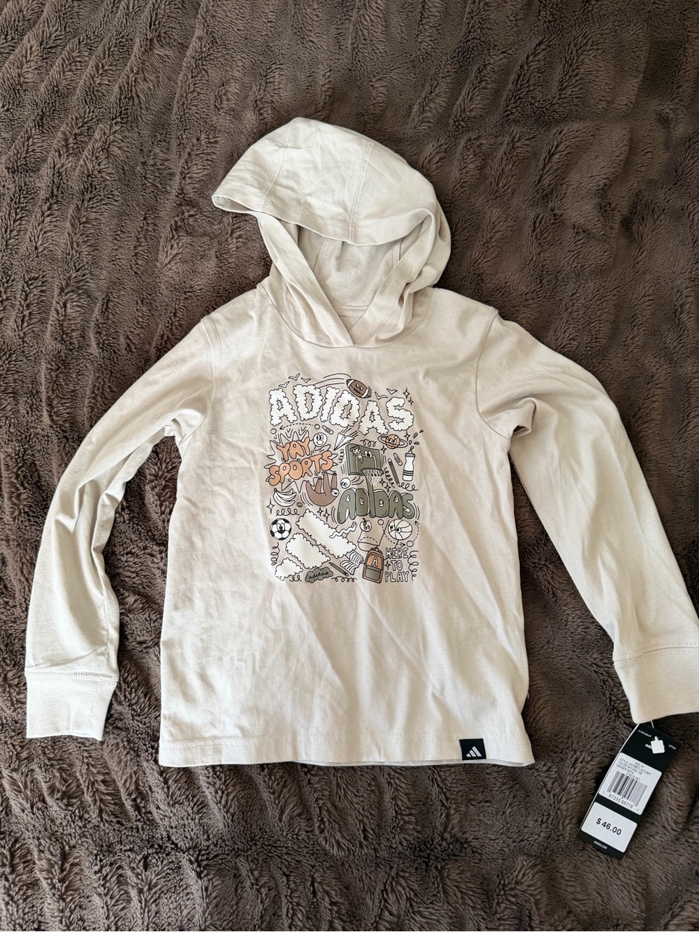 adidas Cream Graphic Hoodie for Kids